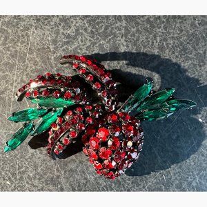 Vintage Warner Strawberry Brooch